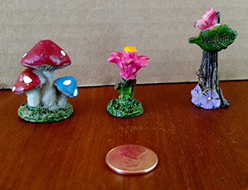 gb Miniature Fairy/Gnome Garden Accessories - Gnomes, House Bridge, 14 Pieces In All