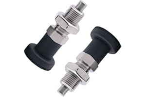 MEITRCIL 2PCS Push Fit Ball Nose Spring Plunger, Stainless Steel Retractable Spring Plunger Return Knob Plunger Spring Loaded Plunger Spring Plunger Pin Non Lock Out Indexing Plunger Pull Knob Spring Pin (M16)