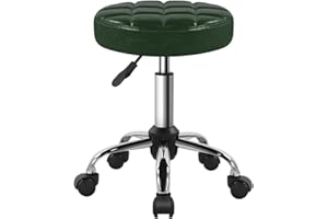 BFTOU Classic Swivel Stool with Wheel Perfect for Salon Work Home SPA Shop Height-Adjustable and Cost-Effective Rolling Stool Chair Small (Green)