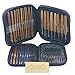 Mixed Aluminum Handle Crochet Hooks Kit Bamboo Knitting Knit Needles Weave Yarn 2 Set 42 PCS with Case