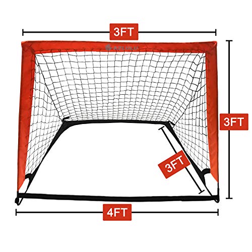 Azlulu Portable Soccer Goal Set 4x3ft Pop Up Soccer Goals for Kids