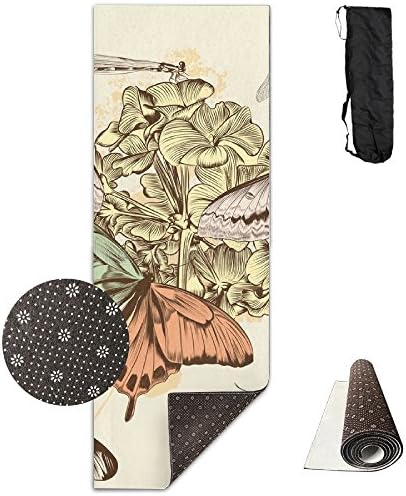 Hand Painted Butterflies Fashion Print Yoga Mat,Pilates And Exercise