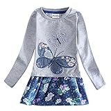 Novatx Baby Girls Cotton Long Sleeves Tunic (2/3Y, Grey)