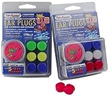 2 PACK!!! 6 Pair Putty Buddies WaterBlock Swimming Ear Plugs - Qty.2 3packs Included - Red, White, Blue Color Ear Plugs