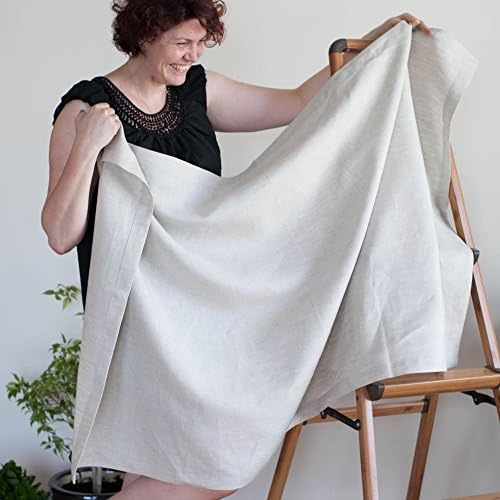 ThingStore Bath Towel 27x57" Beach Pool or Sauna 100% Natural Linen Durable Classic White Melange
