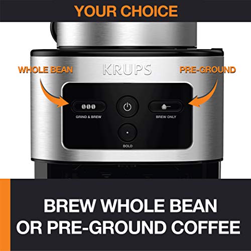 KRUPS KM550D50 Personal Café Grind Drip Maker Coffee Grinder, 4 cups