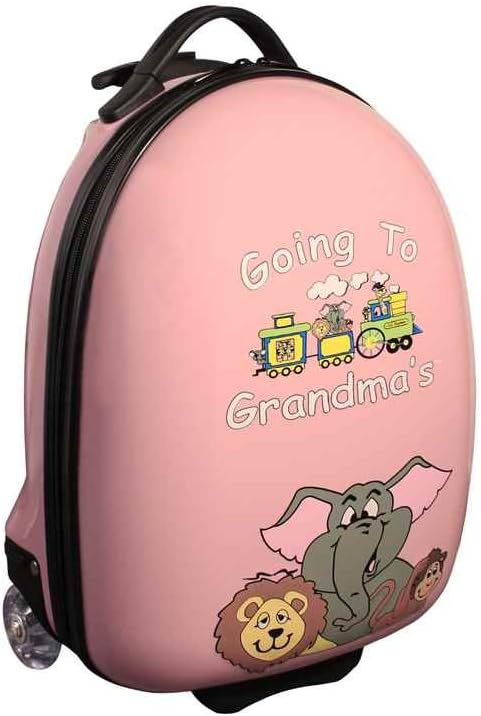 Mercury Luggage Children's Going to Grandma's Hard Shell with Wheels,Pink,US One