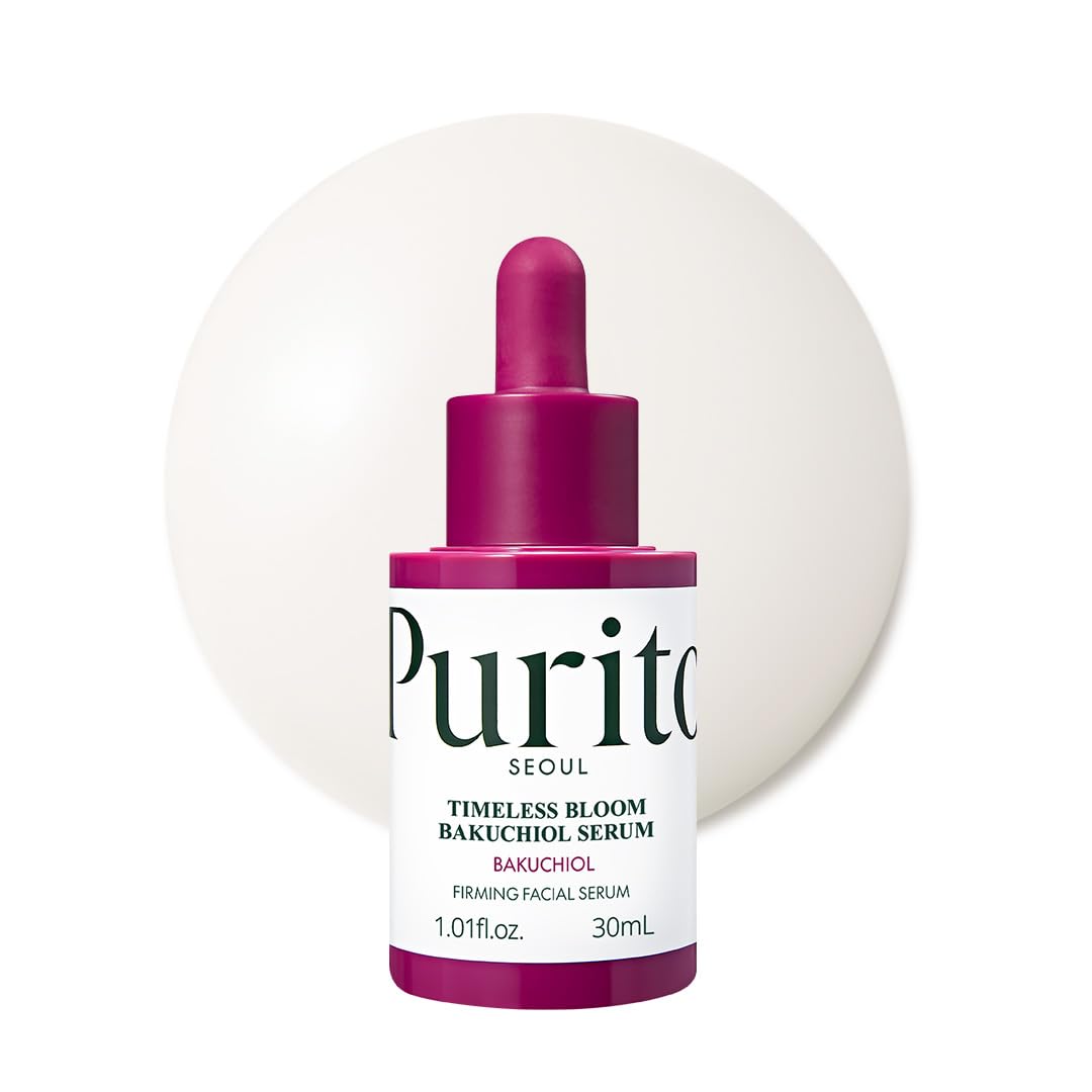 PURITO SEOUL Timeless Bloom Bakuchiol Serum, Korean Jeju Hydrangea, for Sensitive Skin, Ampoule, Fine Line Reduction, Anti Aging Facial Serum for face, K-Beauty, 30ml 1fl.oz