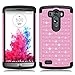 LG G3 Case, EC LG G3 Bling Case, Deluxe Studded Diamond Bling Case, Hybrid Hard Soft impact Armor Shockproof Silicone Case Cover For LG G3 (Pink)