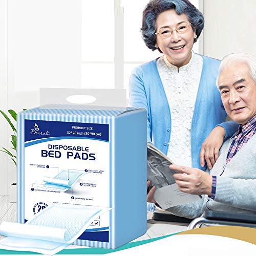 Extra Large Disposable Bed Incontinence Pads (32”x36”, 20 Counts), Leak