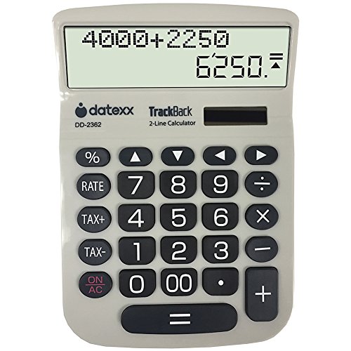 Datexx TrackBack 2-Line Easy Read Calculator Verify And Edit 1000 Entries