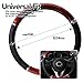 Zone Tech Steering Wheel Cover Black and Wood Premium Quality Classic Black with Wood Grain Style Cover Standard Size Auto Steering Wheel