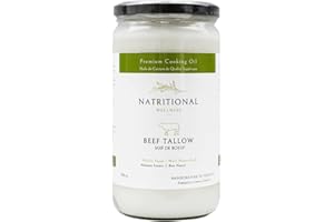Canadian Beef Tallow in Glass Jars, Grass-Fed, Grass-Finished, Kidney Suet, 24 oz, 600 g, 750ml, Product of Canada, Ontario M