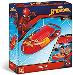 Toys - Spiderman Boat - Canotto con base gonfiabile, Gommone per Bambini, Misura 112 cm - PVC Termosaldato Resistente - 16930