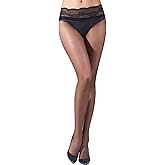 Women's Seamless Pantyhose Matte Silk Lace Tights Ultra Thin Sheer High Waist Stockings