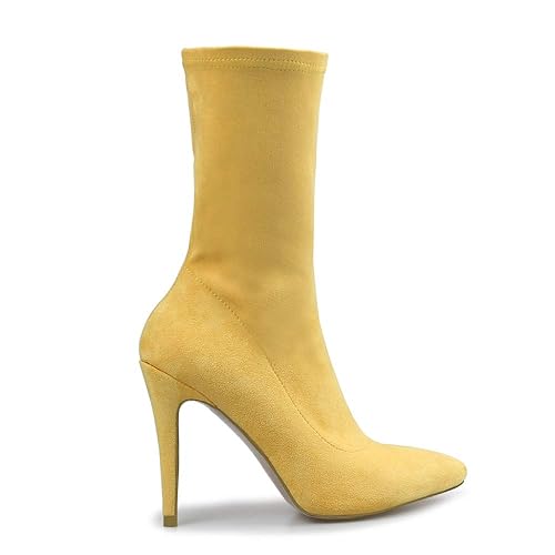 yellow suede boots ladies