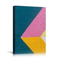 Canvas Wall Art Geometrical Patterns Abstract Colorful Geometric Hallway Minimalist Mixed Media Multicolor Patterns - 12x18 inches