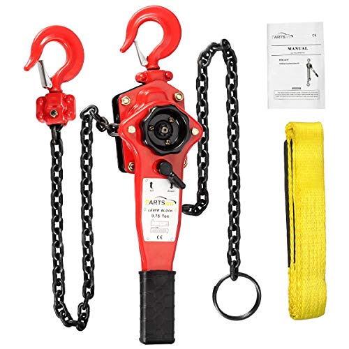 Partsam 1650LBS Capacity Lever Hoist Come Along 5FT 3/4 TON Lift 2 Heavy Duty Hooks &1Pcs Premium Towing Strap for Lifting Pulling Building Garages Attic Warehouse Automotive - Image 6