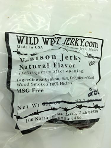 #1 BEST Premium 100% Natural Grass Fed Hand Stripped 2 OZ. Thick Cut Delicious Tasty Bold Flavor Venison (Deer) Jerky from Utah USA - Smoked With Hickory Wood by Wild West Jerky