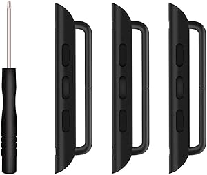 Coholl Lugs/Connectors/Clasps Fit Apple Watch, Apple Watch Band Replaceable Metal Connection Adapter with Replacement Tool Fit iWatch 38mm/40mm/42mm/44mm Series 5/4/3/2/1.(42mm/44mm,Black)