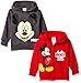 Disney Boys' Mickey 2 Pack Hoodies, Red, 3T