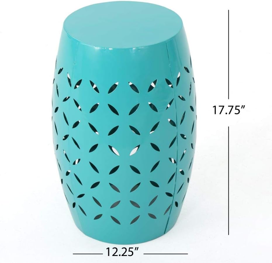 Christopher Knight Home Lilac Outdoor 12" Iron Side Table, Teal : Garden & Outdoor