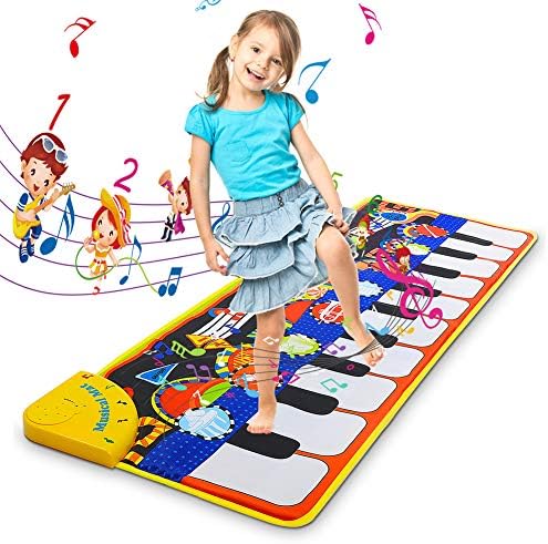 Howaf Tapis Musical Enfant Bebe Tapis De Danse Tapis De Piano Musical Geant 110 X 36 Cm Instruments De Musique Tapis Pour Bebe Enfants Jouet Anniversaire Noel Cadeaux Pour Filles Garcons 2 5