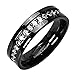 Mens Black Rings with CZ Titanium Eternity Wedding Band Round Cubic Zirconia size 5 to 14 spj