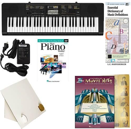 Homeschool Music - Learn to Play the Piano Pack Contemp Movie Hits Vol 2 Book Bundle) - Includes Casio CTK 2400 Keyboard w/Adapter, learn 2 Play DVD/Book, Books & All Inclusive Learning Essentials