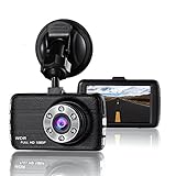 Dash Cam by MIKIZ Car Dvr for Drivers with Full HD 1080P, Night Vision , G-Sensor, WDR, Loop Recording, 170°Wide Angle