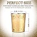 VIZAYO Gold Votive Candle Holders - Set of 24 Mercury Glass Votives and Tealight Candle Holder - Gold Wedding Decorations