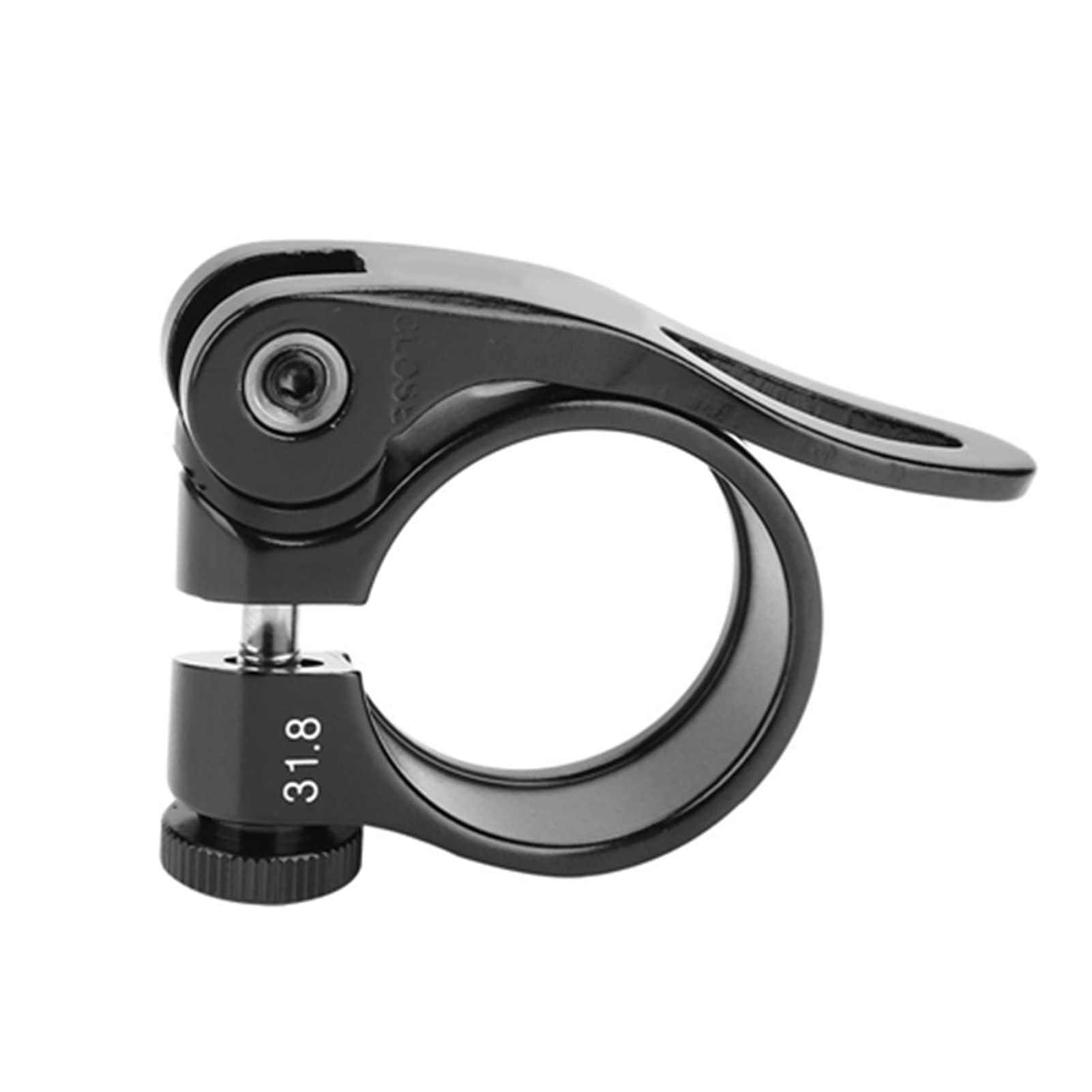 Seat Post Clamp, Aluminum Alloy Bicycle Locking Clamp Quick Release for 27.2/28.6MM Seat Post (31.8mm-Black)