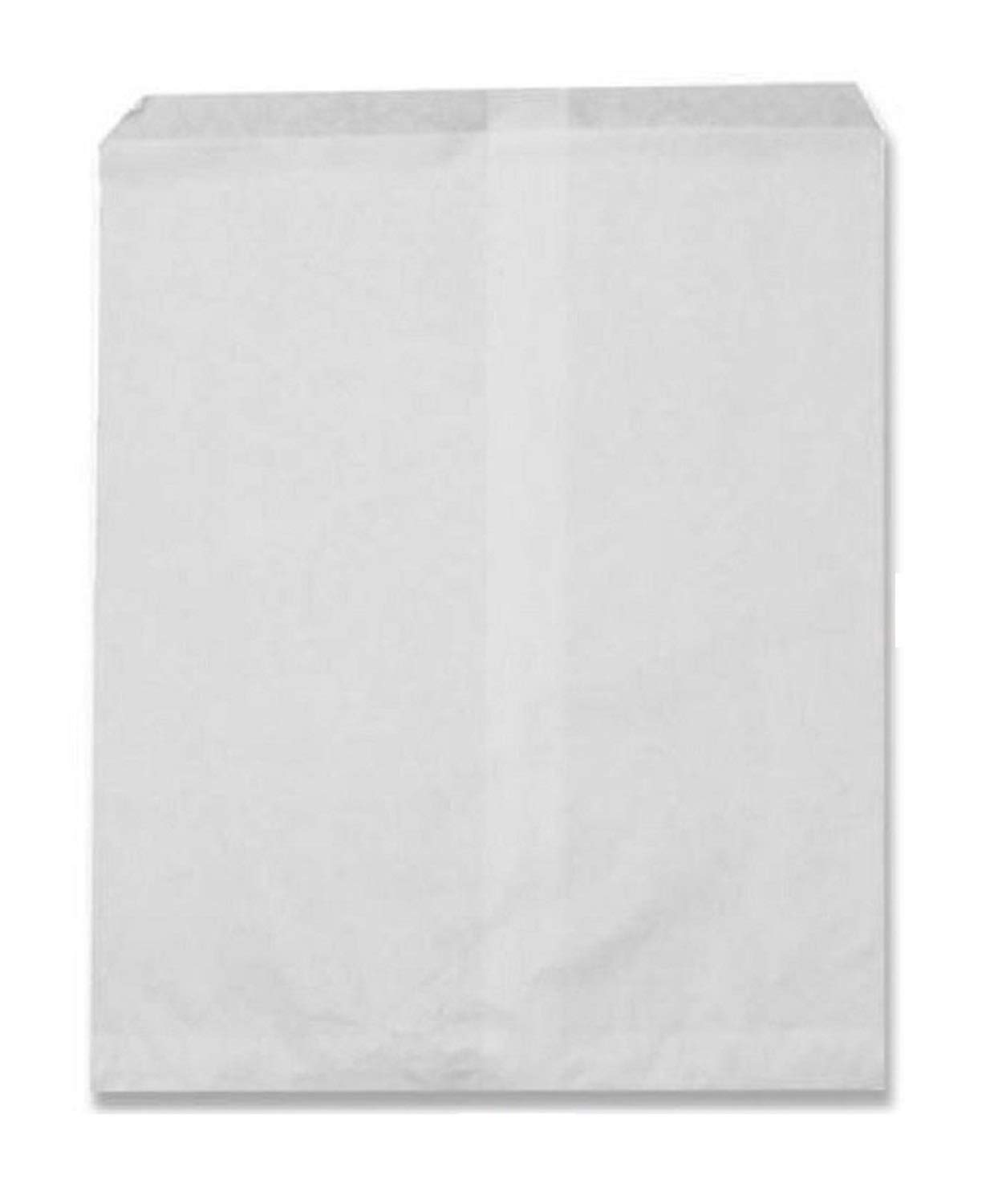 N'icePackaging 50 Qty 12" x 14" Plain White Kraft Flat Plain Paper Gift Bags or Patterned Decorative Bags for candy, cookies, merchandise, pens, Party favors, showers, holidays, events and gifts