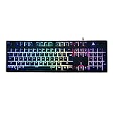 Wired Gaming Keyboard,Horsky USB Backlit LED Rainbow Light Illuminated Professio