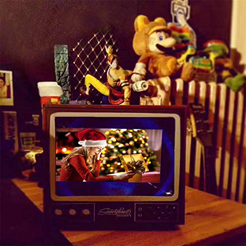 Choosebuy Phone Screen Magnifier, Retro Mini Television DIY Bracket 3D HD Video Phone Screen Magnifier Stereoscopic Amplifying Desktop (A) - Thumbnail 2
