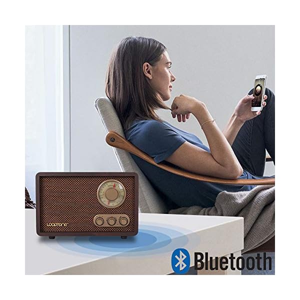 Radio FM AM Retro de madera c/ Bluetooth Play Mp3 LoopTone - Imagen 3