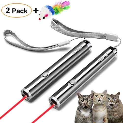 FYNIGO Cat Toys Teaser Wand,Interactive Toys for Cats and Dogs,2 in 1 Function(2 Pack)