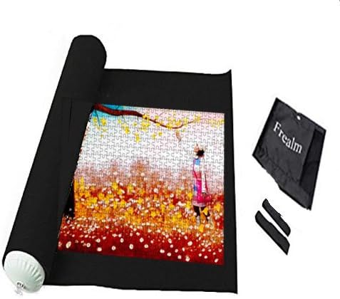 Frealm Puzzle Mat Jigsaw Saver Storage Organizer Mat with Hangable Storage Bag -Black