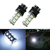 LLCJ 2Pcs Super Bright 3157 18-SMD Backup Reverse LED Light Bulbs,Turn Signal Light, Corner Light, Stop Light, Parking Light, Side Marker Light,Tail Light 12V