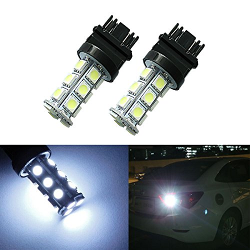 LLCJ 2Pcs Super Bright 3157 18-SMD Backup Reverse LED Light Bulbs,Turn Signal Light, Corner Light, Stop Light, Parking Light, Side Marker Light,Tail Light 12V