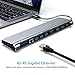 USB C Dock,12-in-1 USB C Docking Station with Ethernet Port, 4K USB C to HDMI, 3 USB 3.0 Ports, SD/TF Card Reader, USB-C Power Delivery, Display Port and VGA Port for MacBook Pro and Windows Laptop
