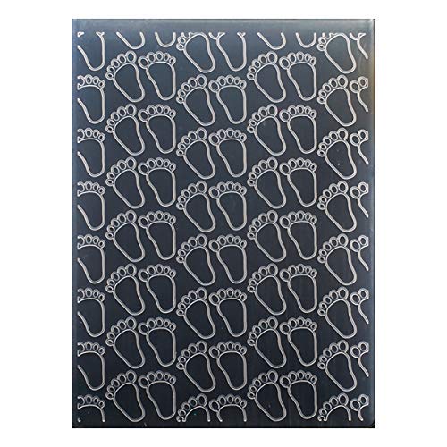 Kwan Crafts Footprint Plastic Embossing Folders for Card Making Scrapbooking and Other Paper Crafts, 10.6x14.5cm