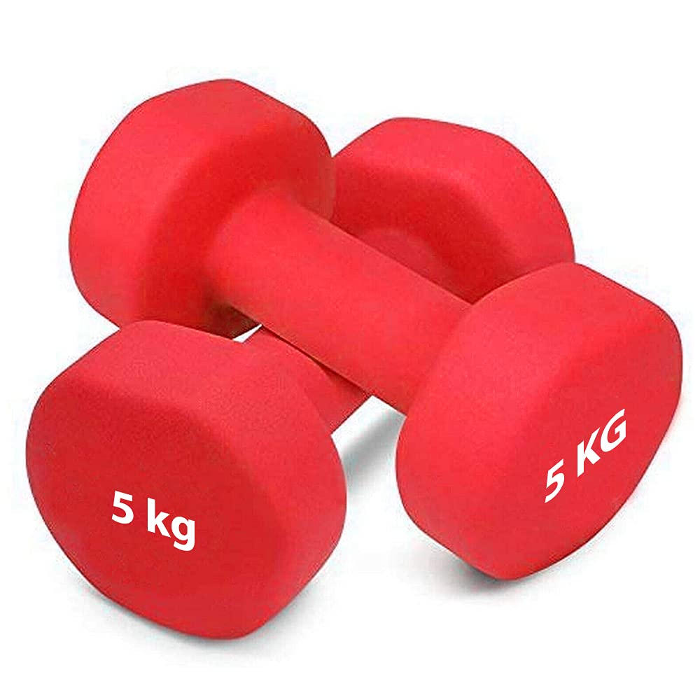 JIM Fitness Pair of dumbbells 2x4 Kg hexagonal rubber soft touch