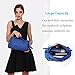 Small Shoulder Bag for Women Synthetic Vegan Leather Top Handle Satchel Handbag with Crossbody Strap Ladies Quilted Barrel Baguette Purse Katloo (Blue)