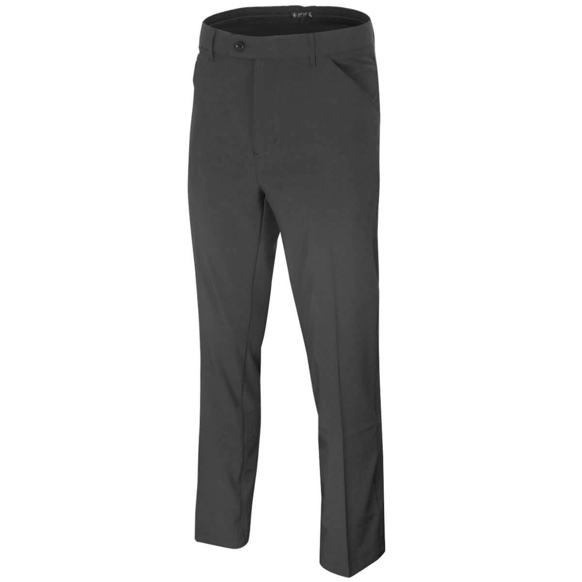 Island Green Golf IGPNT1900 Mens Breathable 4 Way Stretch 4 Pocket Tapered Leg Golf Trousers, Charcoal, 38" Waist 31" Reg Leg