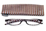 Calabria 728 Striped Reading Glasses w/ Matching Case