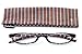 Calabria 728 Striped Reading Glasses w/ Matching Case