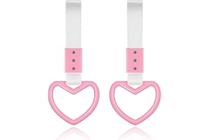 Pink Heart Car Handle Straps Drift Charm Rear Bumper Warning Ring Decor Subway Bus Broken Heart Handle for Car Interior Acces