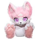 AXONKIT Pink Fox Fursuit Furry Head Paws Fluffy