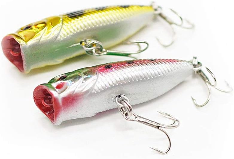 SEASKY Fishing Plug Lures Micro Popper Topwater Trout Attack in Freshwater (Green) : Sports & Outdoors